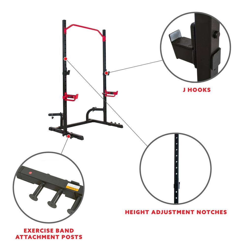 J Hooks, Height Adjustment Notches, Exercise Band Attachment Posts