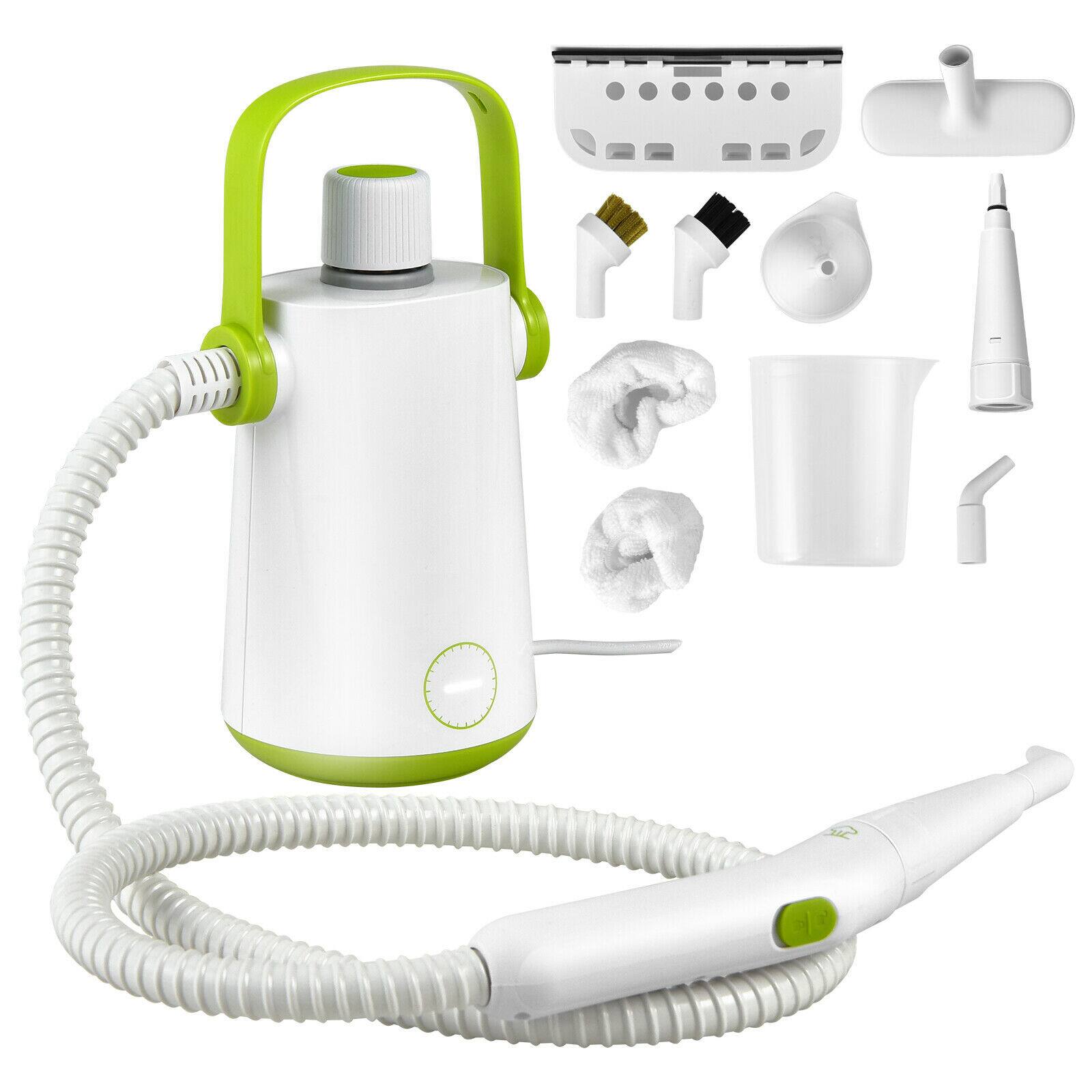 Front. Ecooso - 1000W Portable Handheld Steam Cleaner, 10 Accessories, Chemical-Free Multi-Surface Steamer for Kitchen & Bath - White.