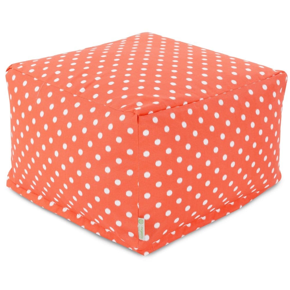 Majestic Home - Ottoman Pouf Ikat Dot - Orange