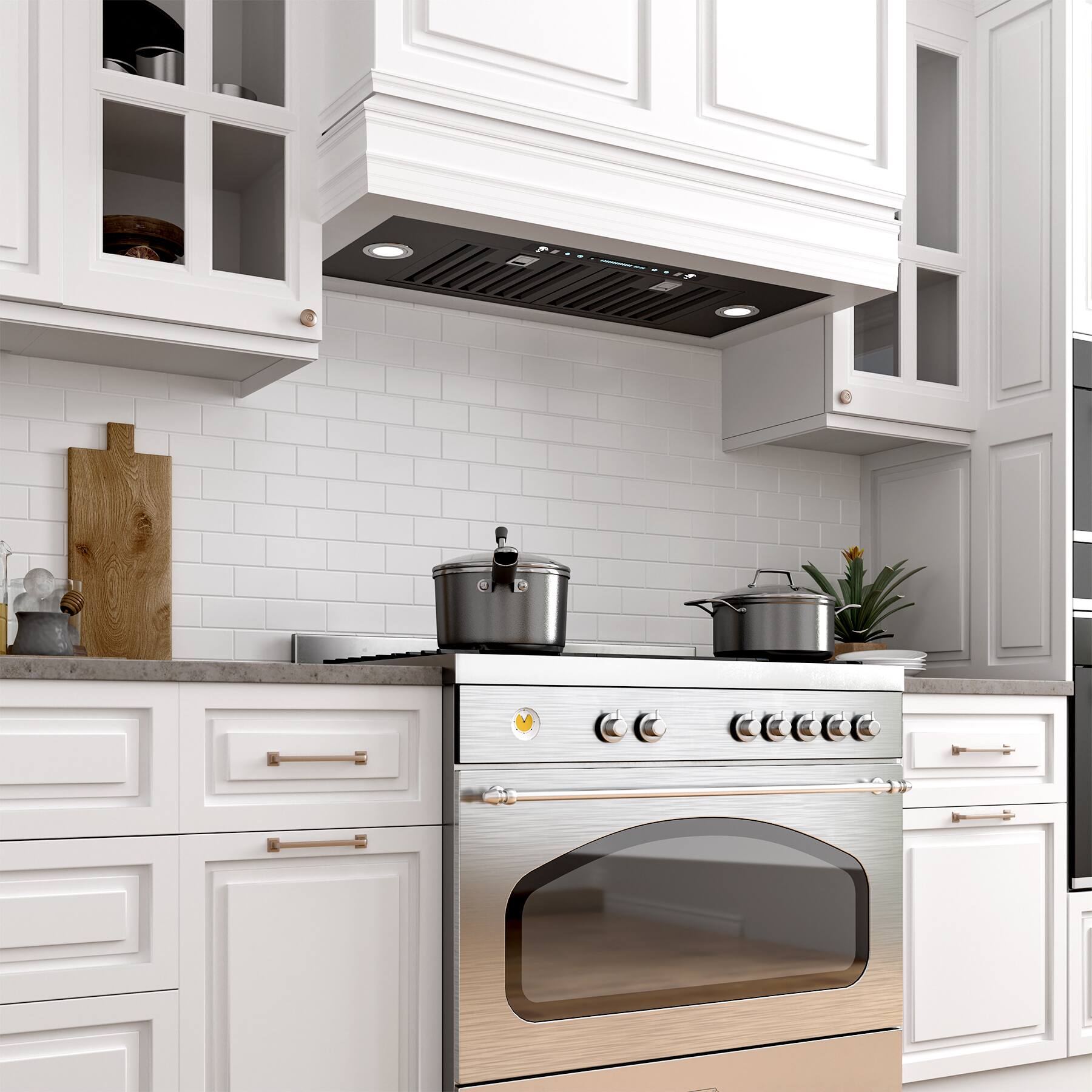 Alt View 2. Onefly - 30 inches - Convertible - Insert Range Hood - Black.