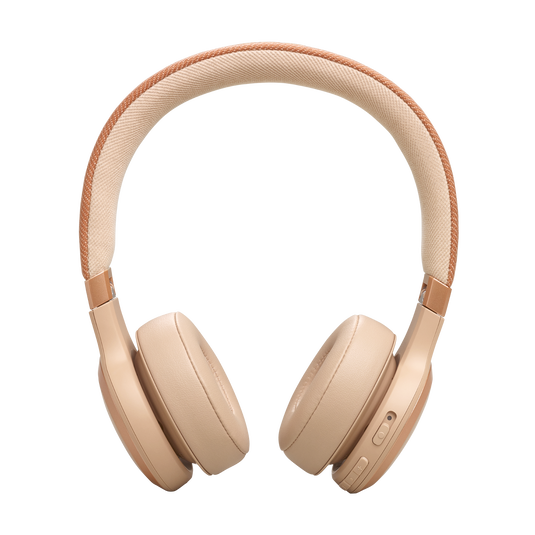 Left. JBL - Live 670NC Wireless On-Ear Headphones with True Adaptive Noise Cancelling - 2024 - Sandstone.