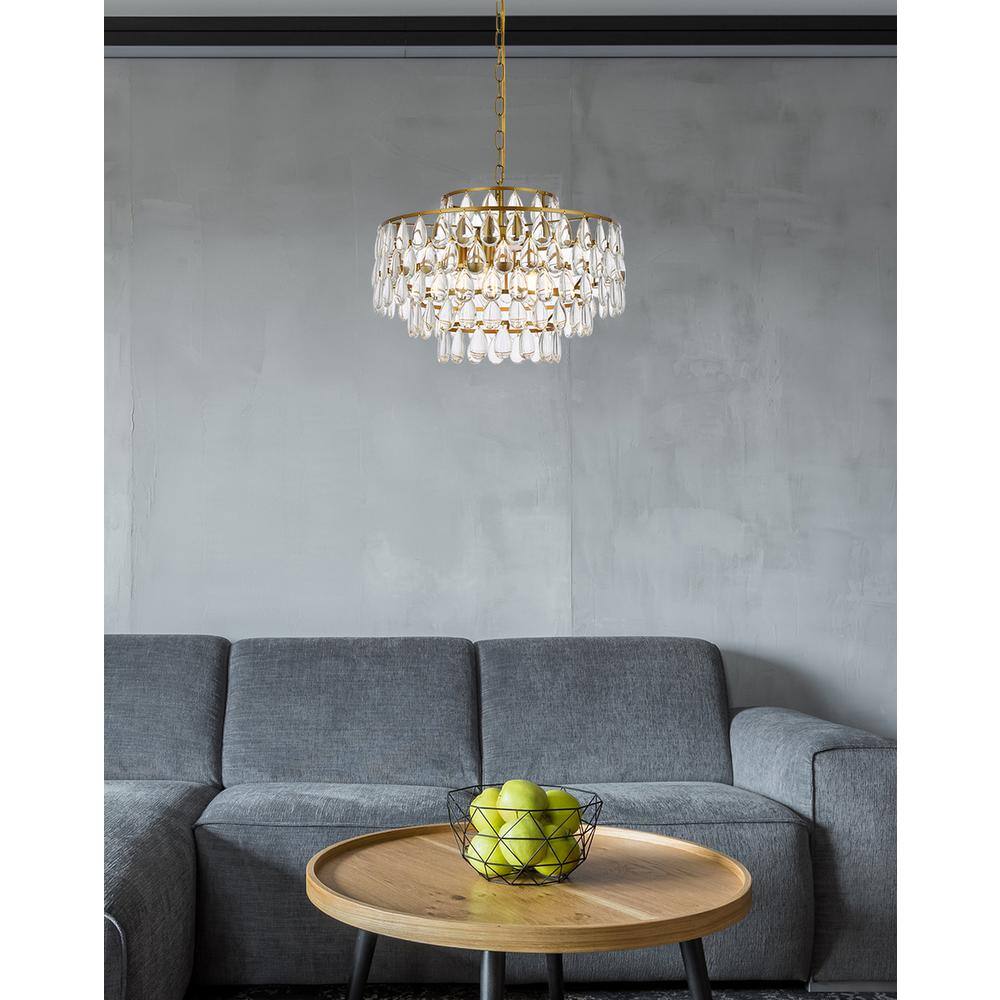 Alt View 1. Elegant Lighting - Mila 20 inch pendant in brass - Brass.