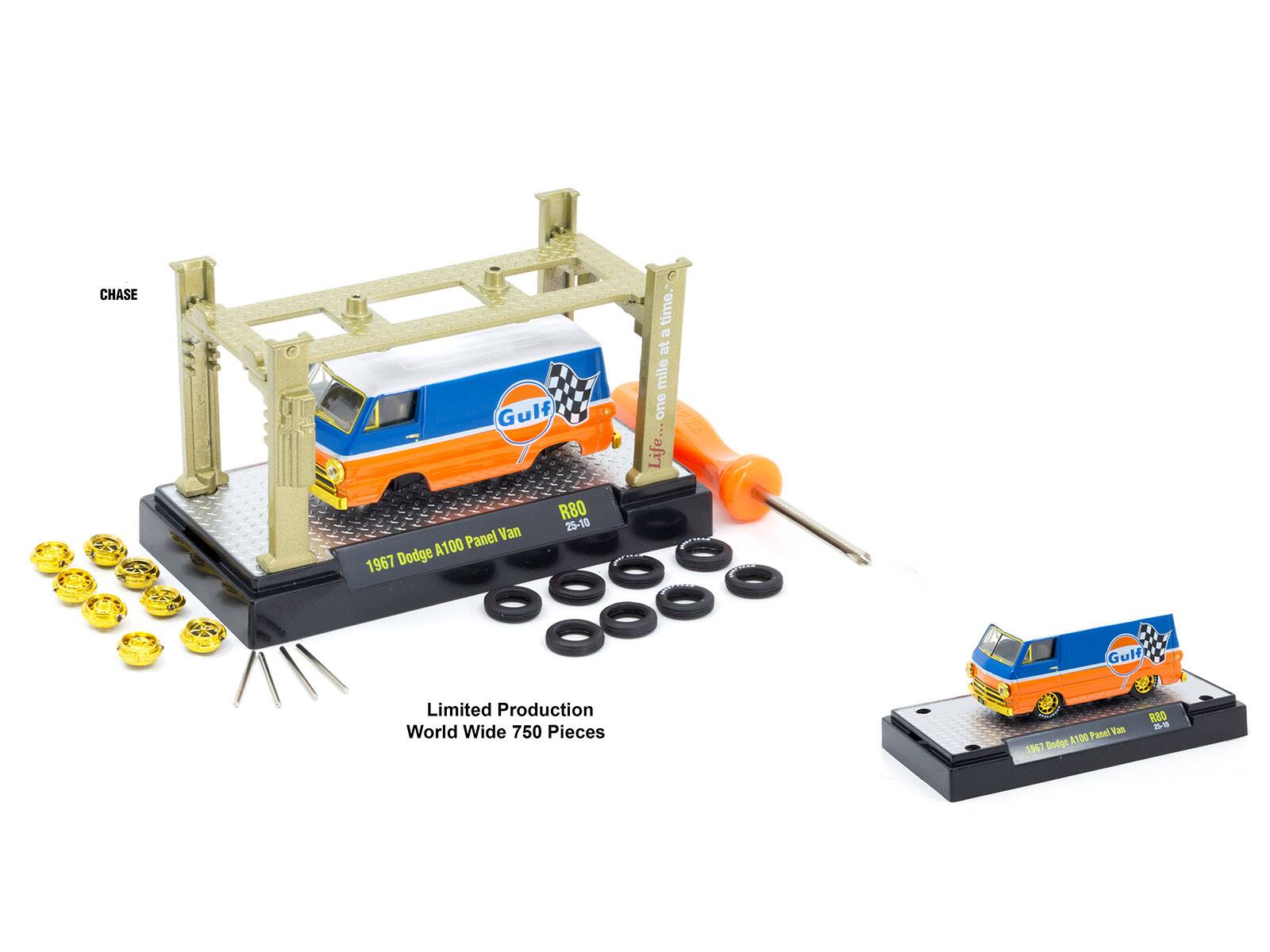 CHASE  
Gulf R80 Van  
25-10 A100 Panel  
1967 Dodge  
Limited Production  
World Wide 750 Pieces  

Life...one mile at a time.  

1967 Dodge A100 Panel Van  
R80  
25-10