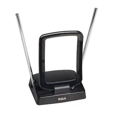 Front. RCA - Rca Ant310e Indoor Amplified Fm And Hdtv Antenna - Black.