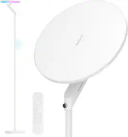 Honeywell - 3000LM LED Sunturalux™ Eye-Caring Floor Lamps with Remote Control 2700-5000K 6 RGB Modes RGB Standing Lamp - White