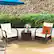Alt View 3. Costway - 3 PCS Patio Wicker Rattan Furniture Set Coffee Table & 2 Rattan Chair W/Cushions - White.