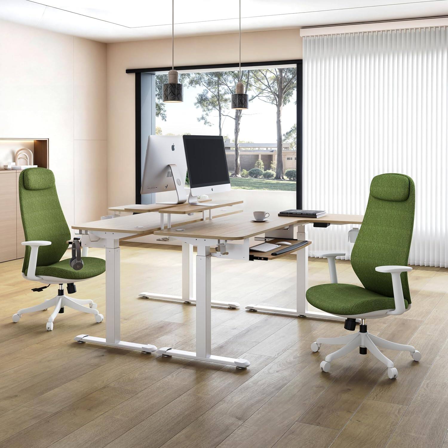 Alt View 4. Eureka Ergonomic - High Back Ergonomic Mesh Office Desk Chair, Adjustable Headrest & Lumbar Support, Home Computer Chair with Padded Arms & - Green.