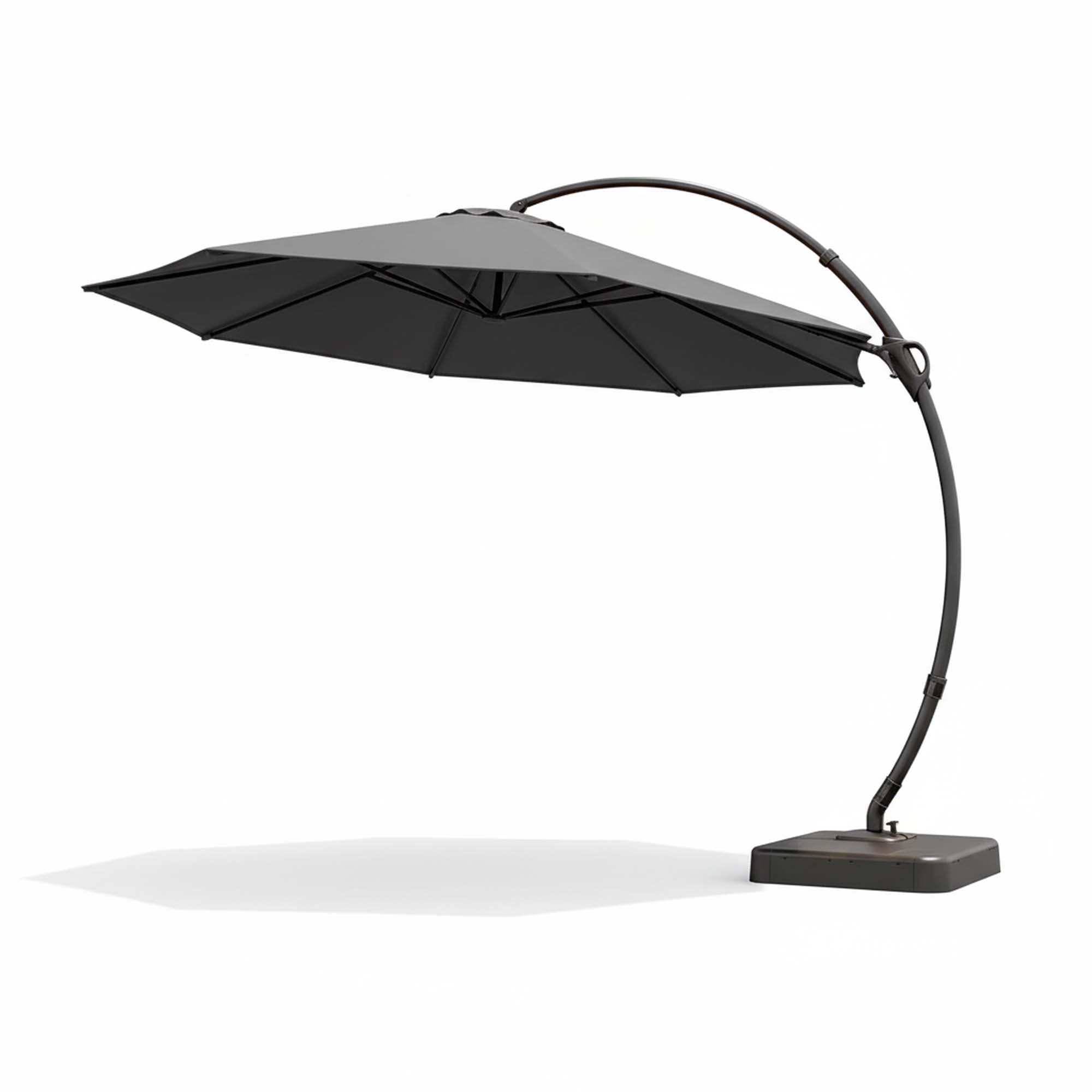 Front. Boyel Living - 11ft Gray Luxury Cantilever Patio Umbrella UV Protection - Gray.