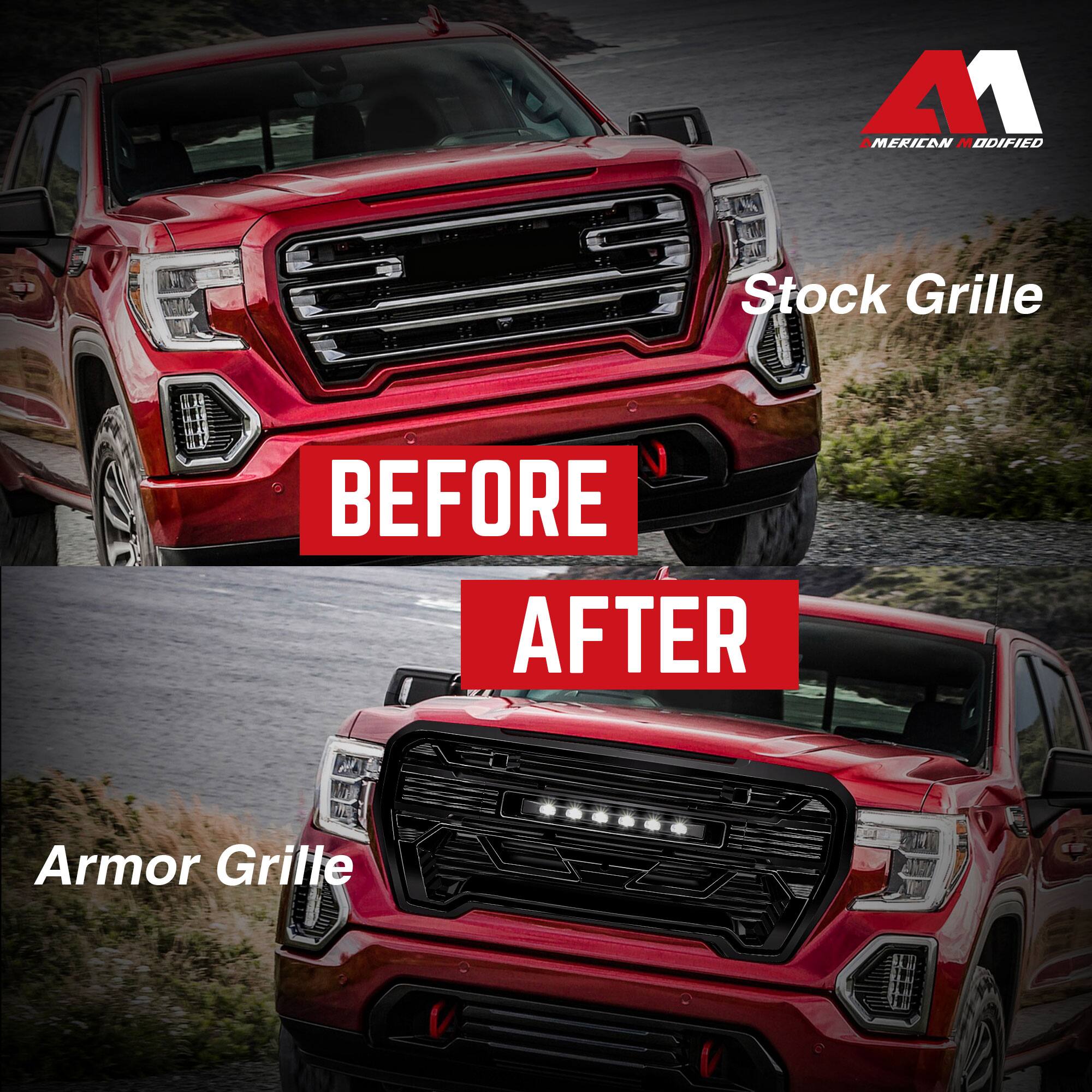 **Before**

Stock Grille

**After**

Armor Grille

American Modified