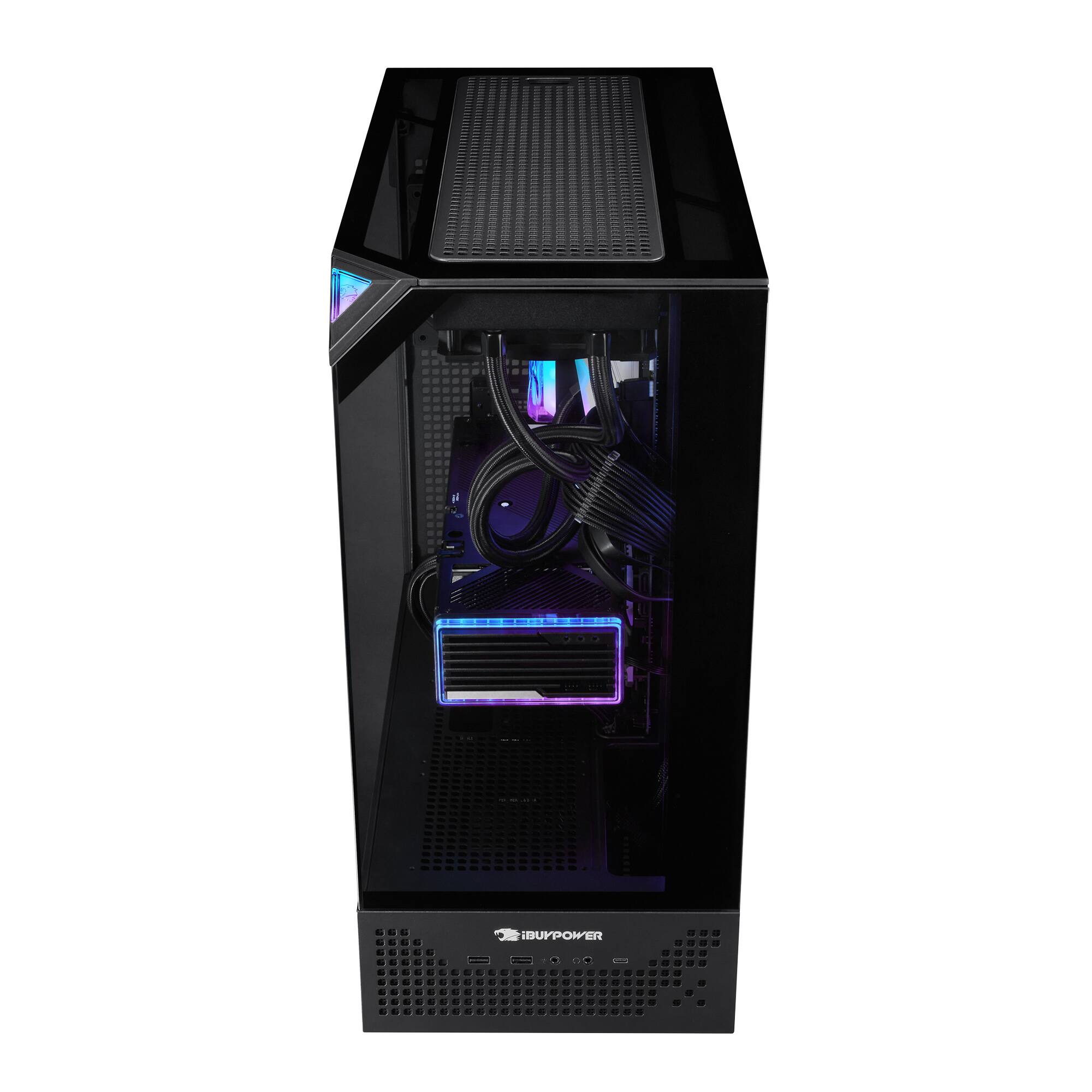 Alt View 3. iBUYPOWER - Element Pro Black Gaming Desktop PC- Intel Ultra 7 265KF, NVIDIA GeForce RTX 5070 12GB, 32GB RAM, 2TB SSD - Black.