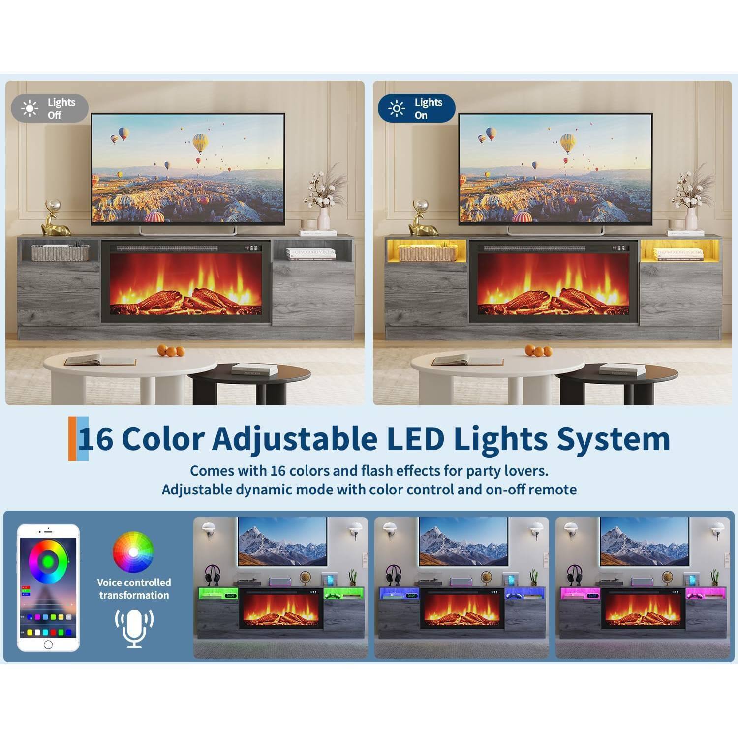 16 Color Adjustable LED Lights System

- Comes with 16 colors and flash effects for party lovers.
- Adjustable dynamic mode with color control and on-off remote.
- Voice controlled transformation.
