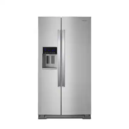 Front. Whirlpool - 28.4 Cu. Ft. Side-by-Side Refrigerator with In-Door-Ice Storage - Fingerprint Resistant Stainless Steel.