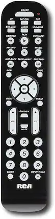 Left. RCA - 6 Device Universal Remote with DBS SupportN - Black.