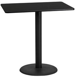 Emma + Oliver - 24"x42" Rectangular Laminate Bar Table with 24" Round Base - Black
