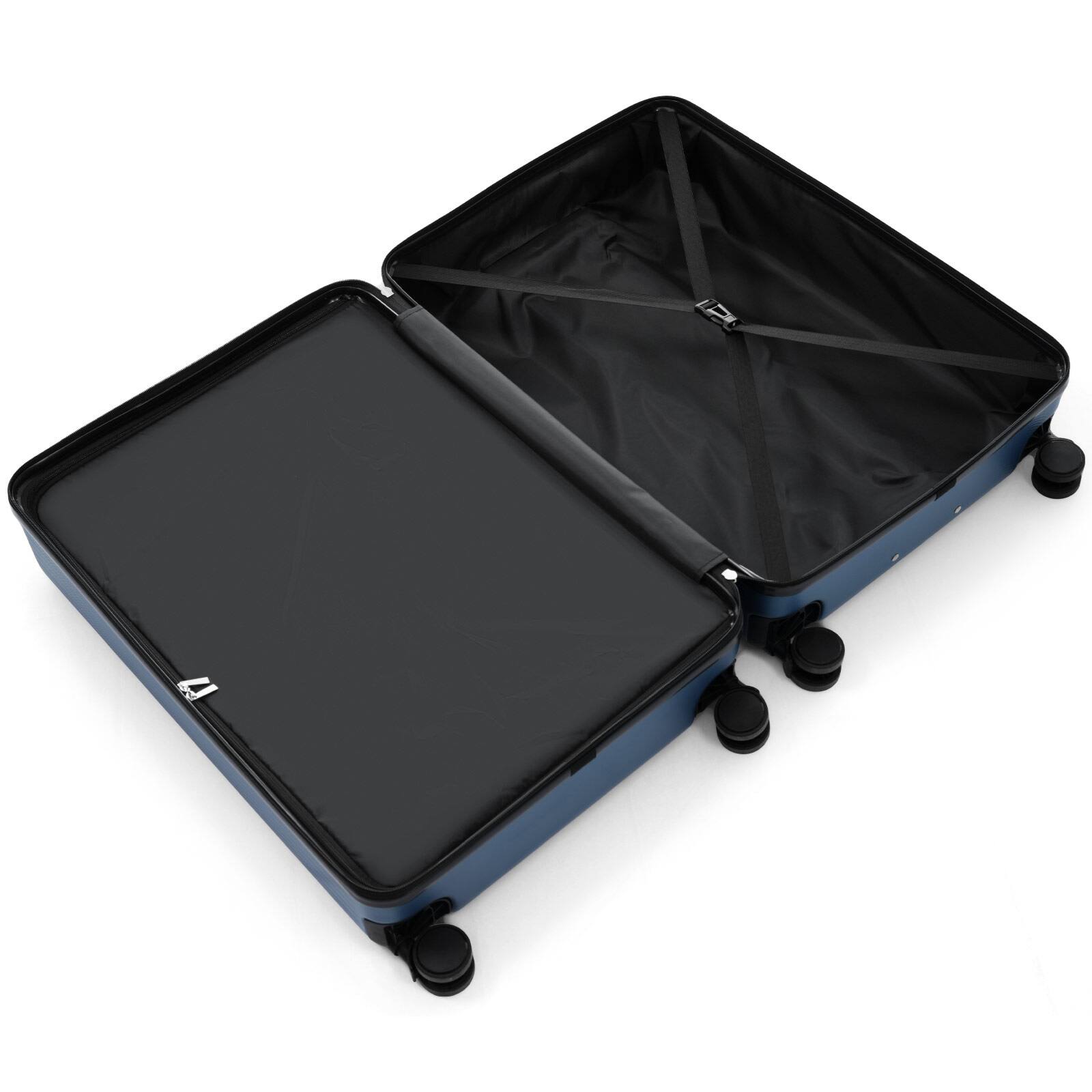 Alt View 2. Dexmalle - Dexmalle-3Pcs 20"/24"/28"Lightweight ABS Suitcases with Spinner Wheels and TSA-Dark Blue Lock- - Dark Blue.