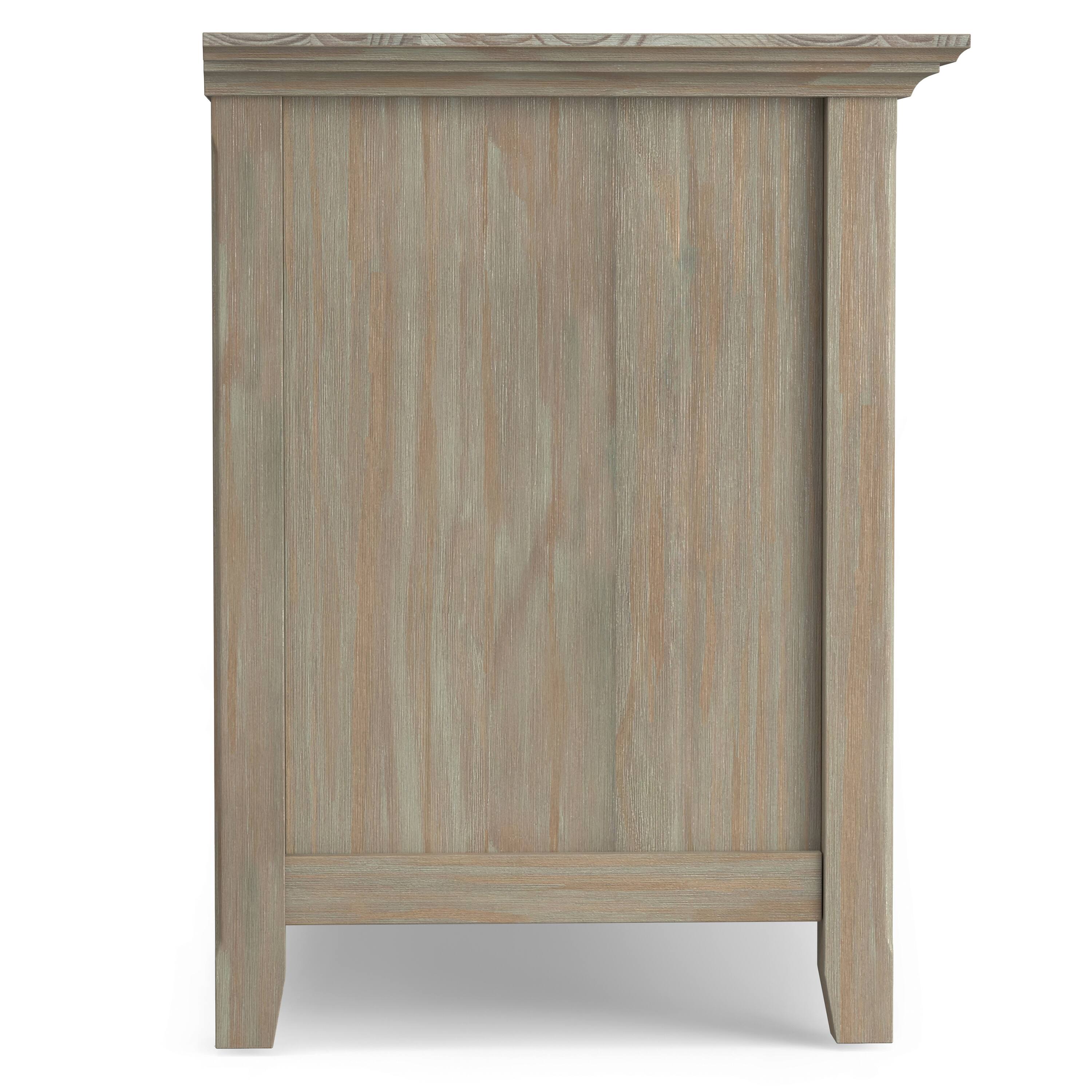 Alt View 2. Simpli Home - Amherst 72 inch Wide Solid Wood Transitional TV Stand in Distressed Grey - Distressed Grey.