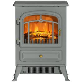 Resenkos - Fireplace Stove, Electric Fireplace Heater with Realistic LED Flames and Logs - Gray