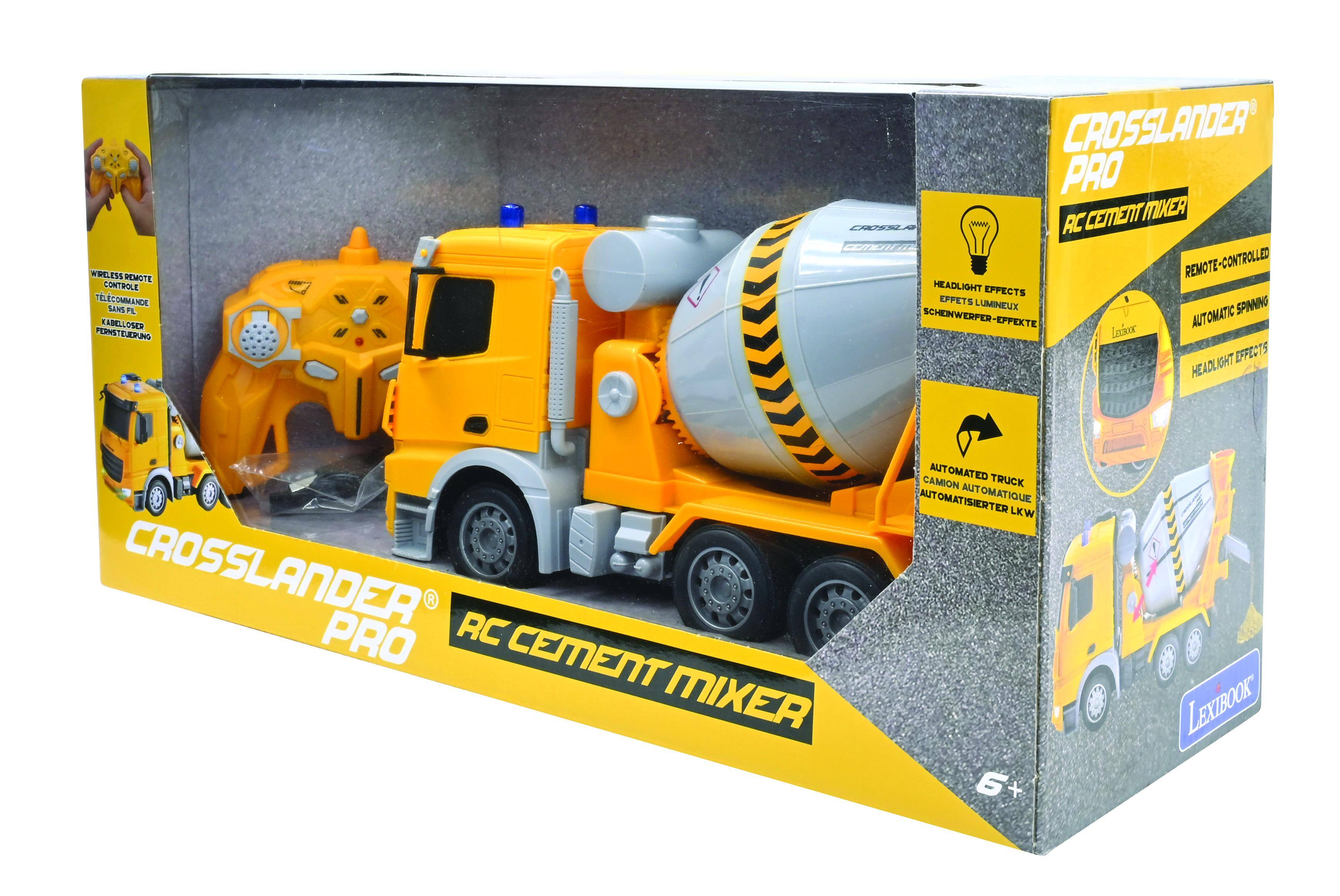 CROSSLANDER PRO  
AC CEMENT MIXER  

WIRELESS REMOTE CONTROL  
TELECOMMANDÉ  
SANS FIL  
PERMITTET EIERING  

HEADLIGHT EFFECTS  
EPPETS LUMINEUX  
SCHNENWERFER-EFFEKT  
EPPETS  

AUTOMATED TRUCK  
CAMION AUTOMATIQUE  
AUTOMATISIERTER LKW  

6+  

LEXIBOOK