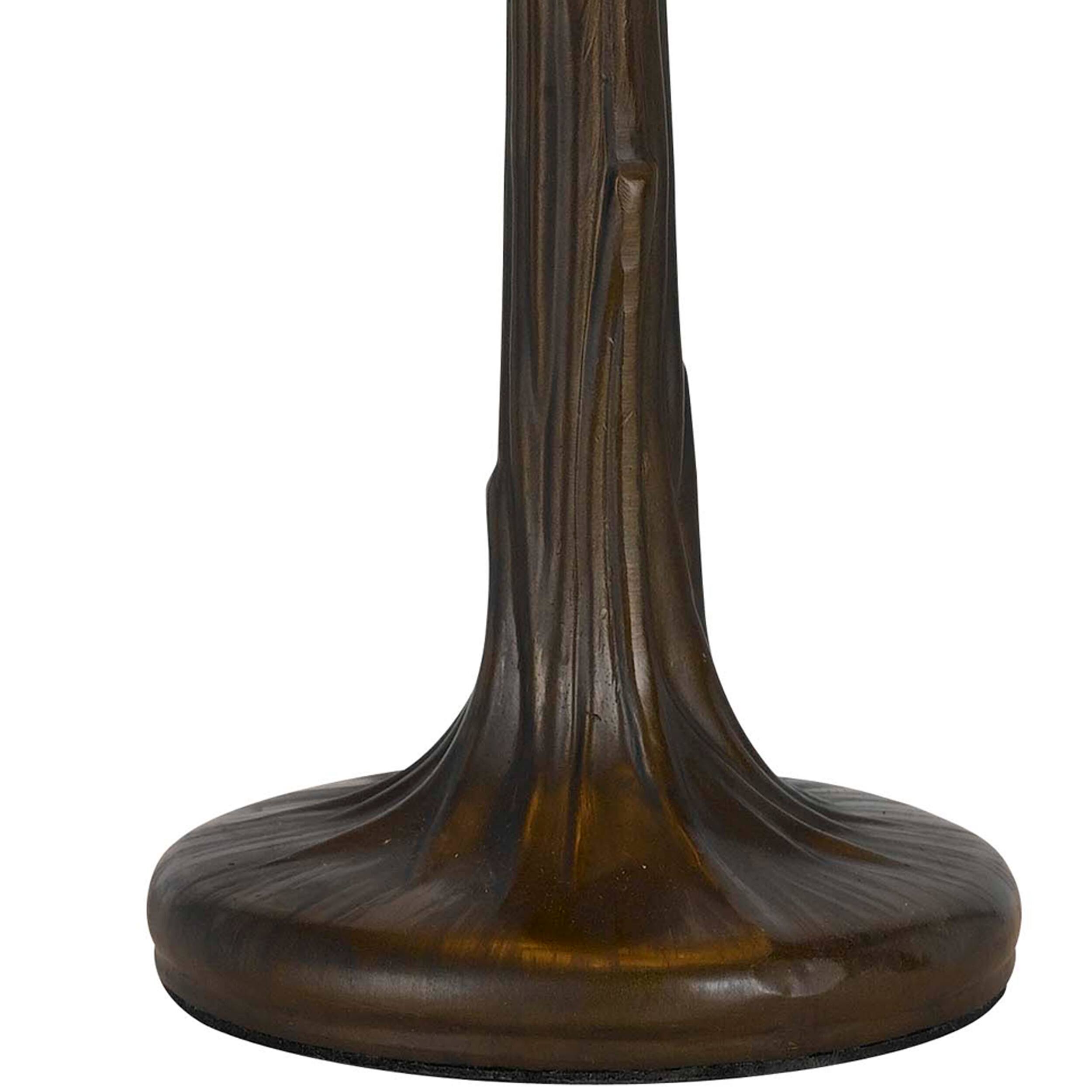 Angle. Manhattan Lane - Tree Like Metal Body Tiffany Table lamp with Conical Shade - Beige and Bronze.