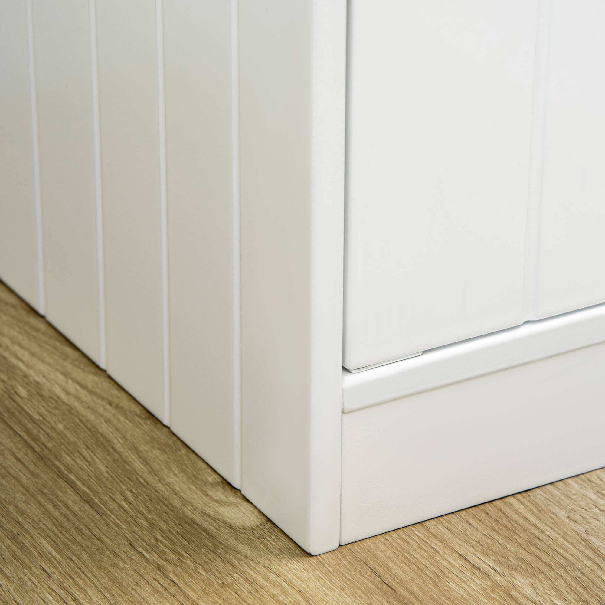 Alt View 5. Pawhut - Elevated Dog Bowls with Storage Cabinet Containing  44L Capacity, Raised Bowl Stand, Food Bowl, Feeding Station - White.