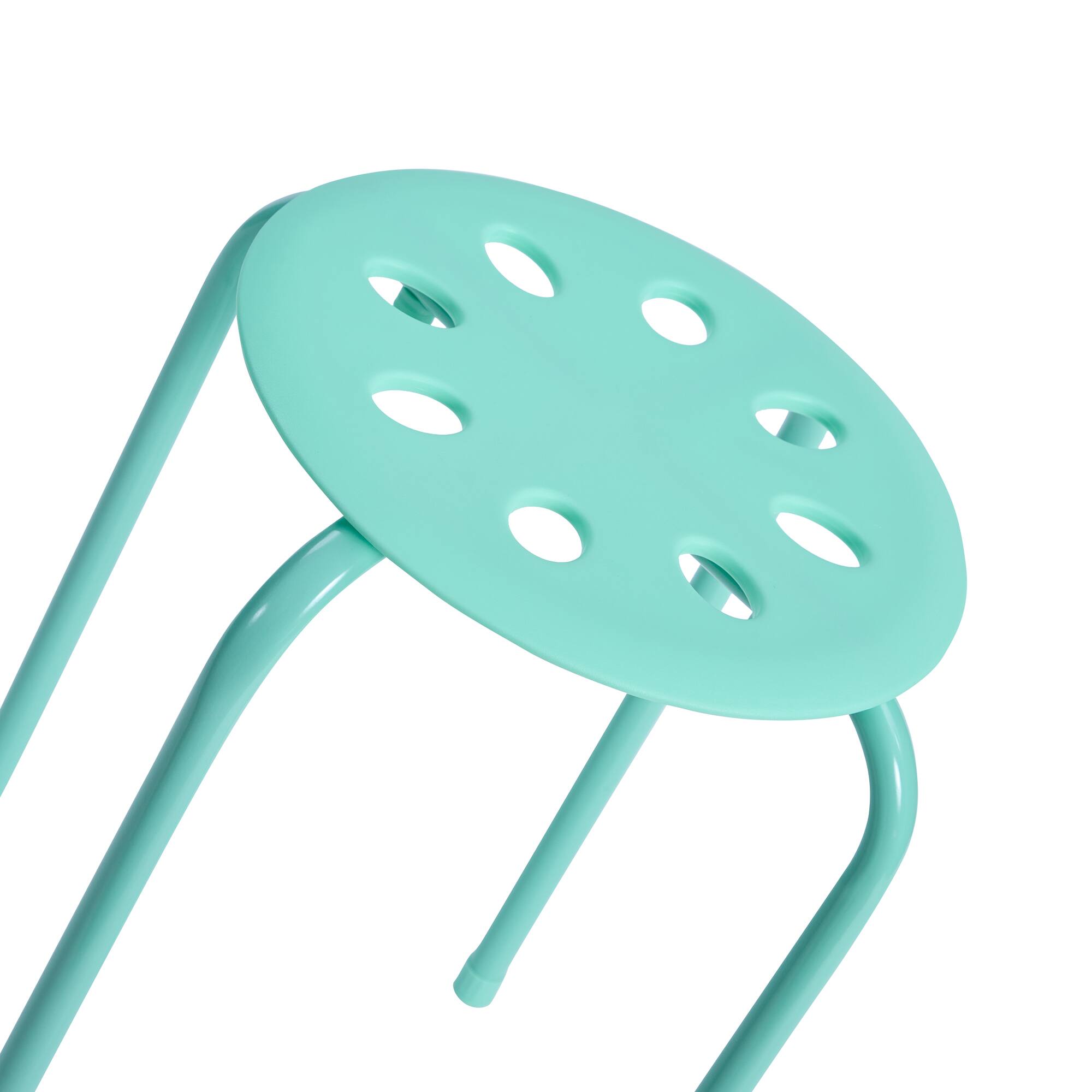 Back. Vecelo - 6Pcs Commercial Stackable Stools - 265 lb Weight Capacity, Multi-Color Lightweight Stools for Classroom/Office - Green.