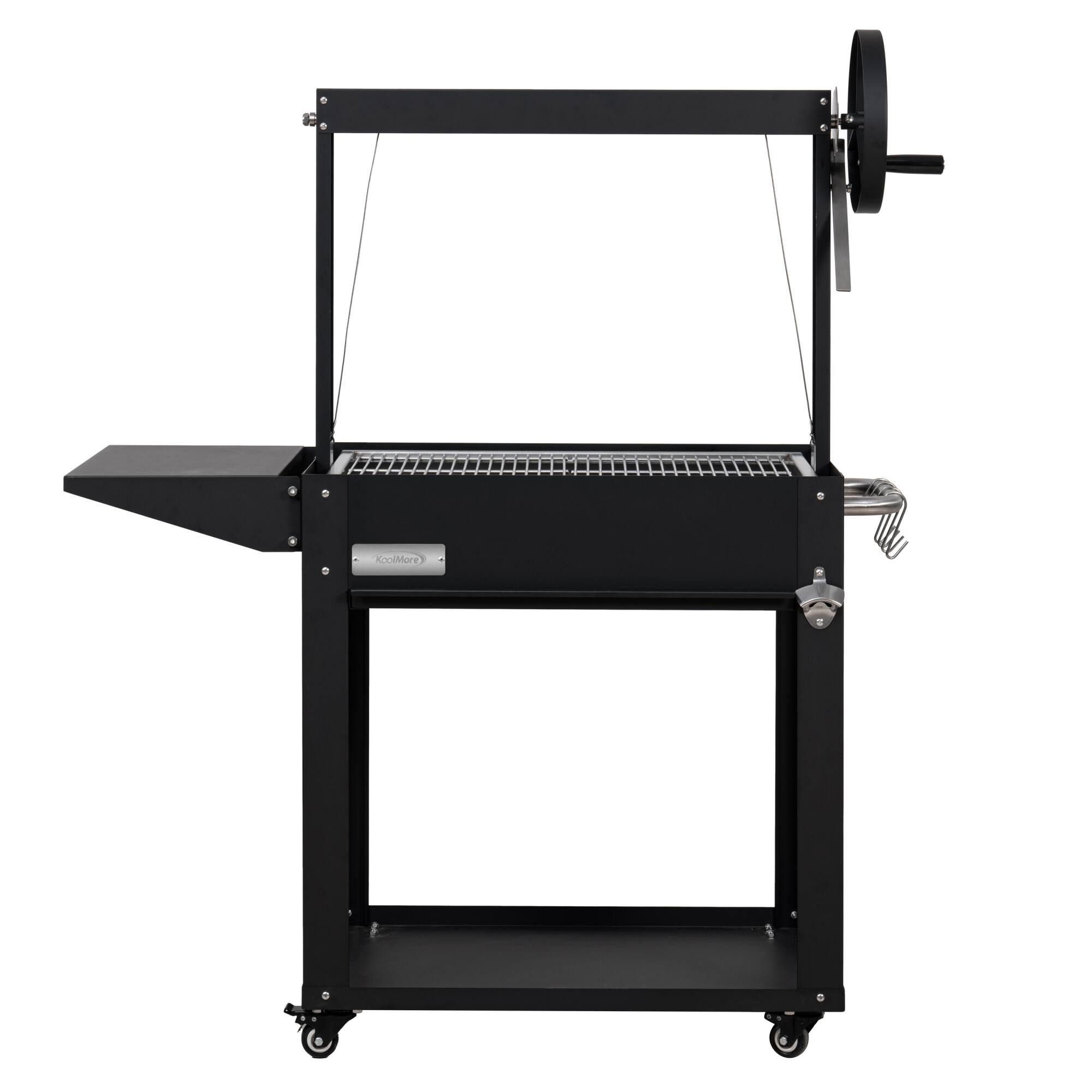 Alt View 2. Koolmore - 50 in. Argentine Charcoal Grill, Adjustable Grate Outdoor BBQ, in Black (KM-OG-A-45) - Black.