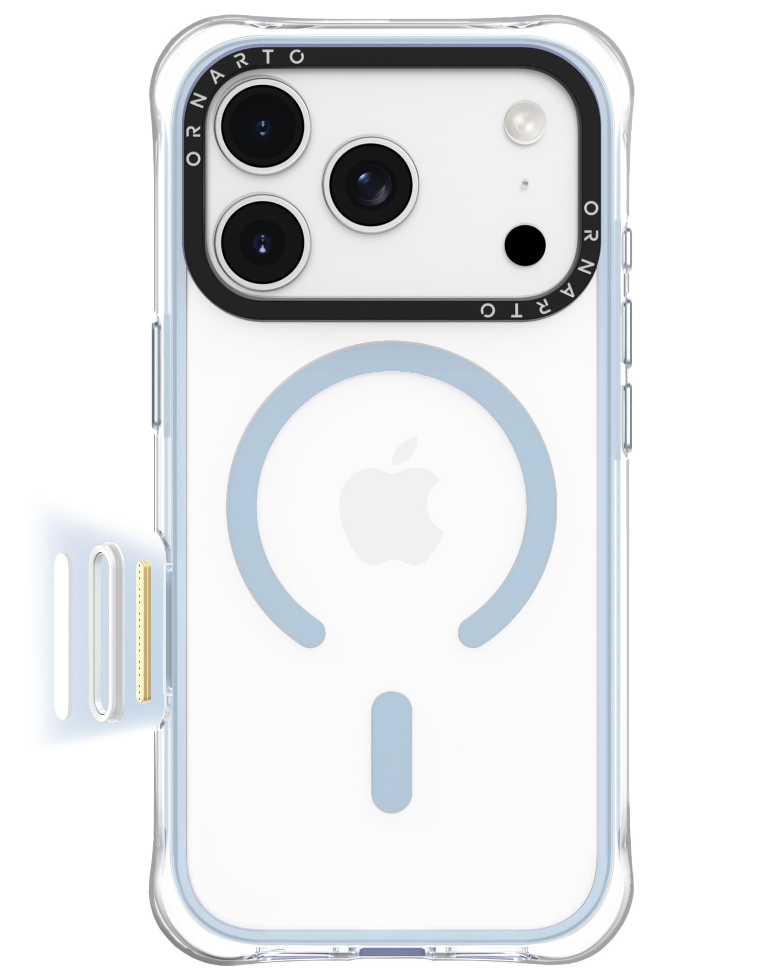 Ornarto - Air Case for iPhone 17 Pro Clear, Compatible with MagSafe, Built-in Air Phone Cover - Light Blue