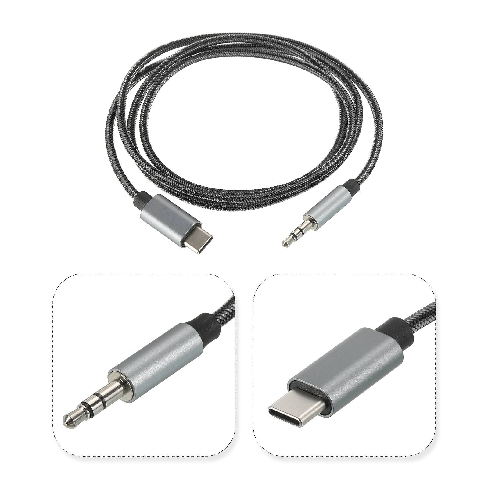 Alt View 1. Unique Bargains - USB C to 3.5mm Male Audio Aux Adapter Cable, 3.3ft, for Phone/Speaker/Car Stereo, Grey - Grey.