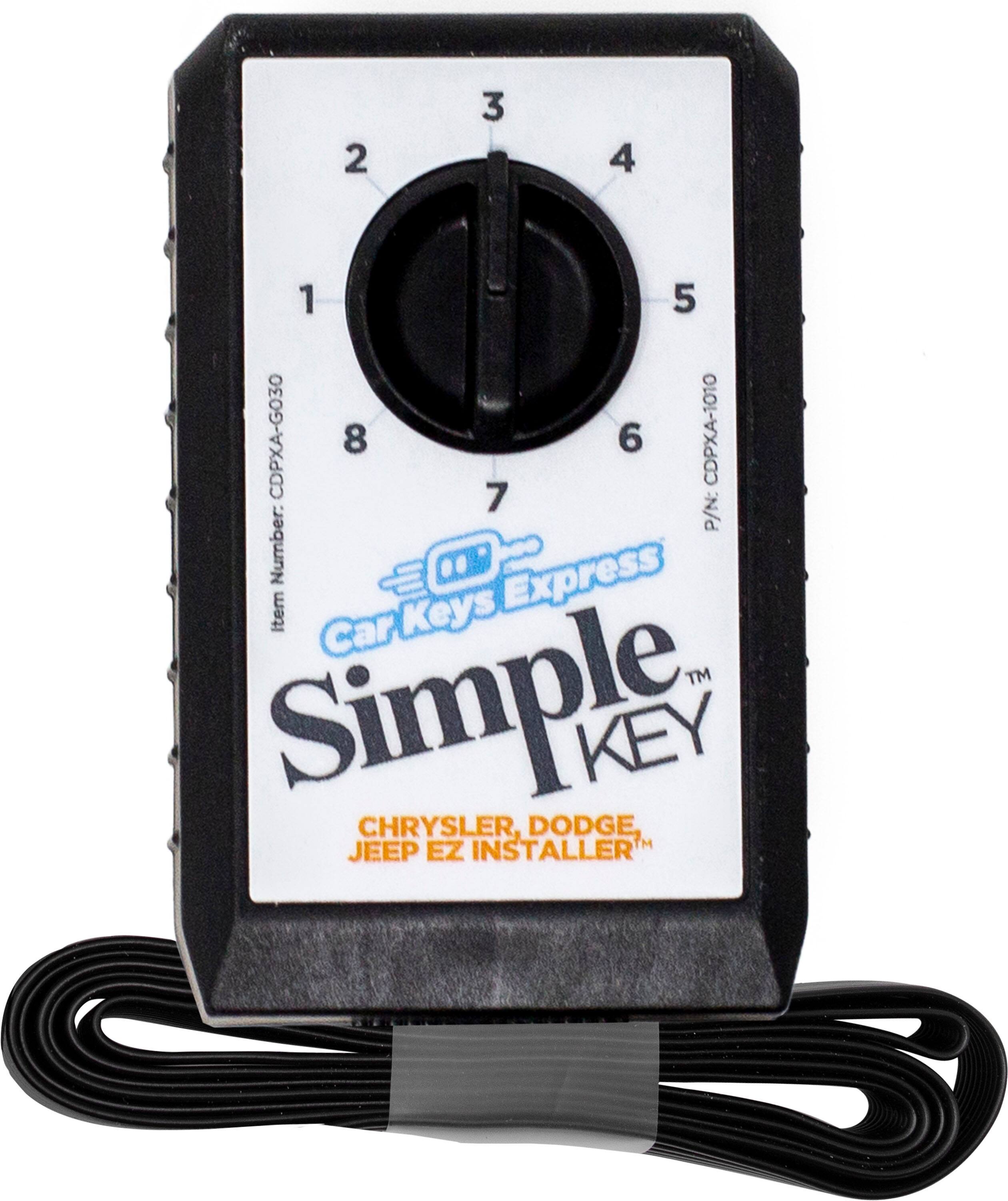Sure, here is the corrected and grouped text from the image:

---

**Item Number: CDPXA-G030**

**P/N: CDPXA-1010**

**Car Keys Express**

**Simple Key™**

**CHRYSLER, DODGE, JEEP EZ INSTALLER™**

---

**1 2 3 4 5 6 7 8**

---