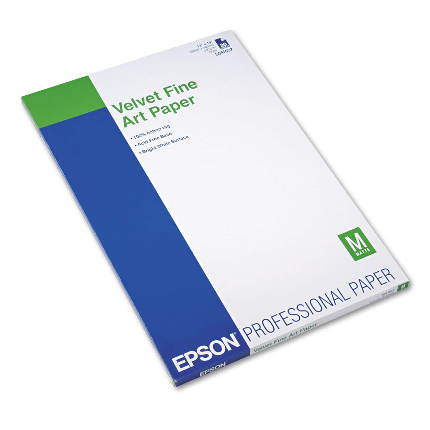 Epson - Velvet Fine Art Paper 13 x 19 inches White - Pack of 20