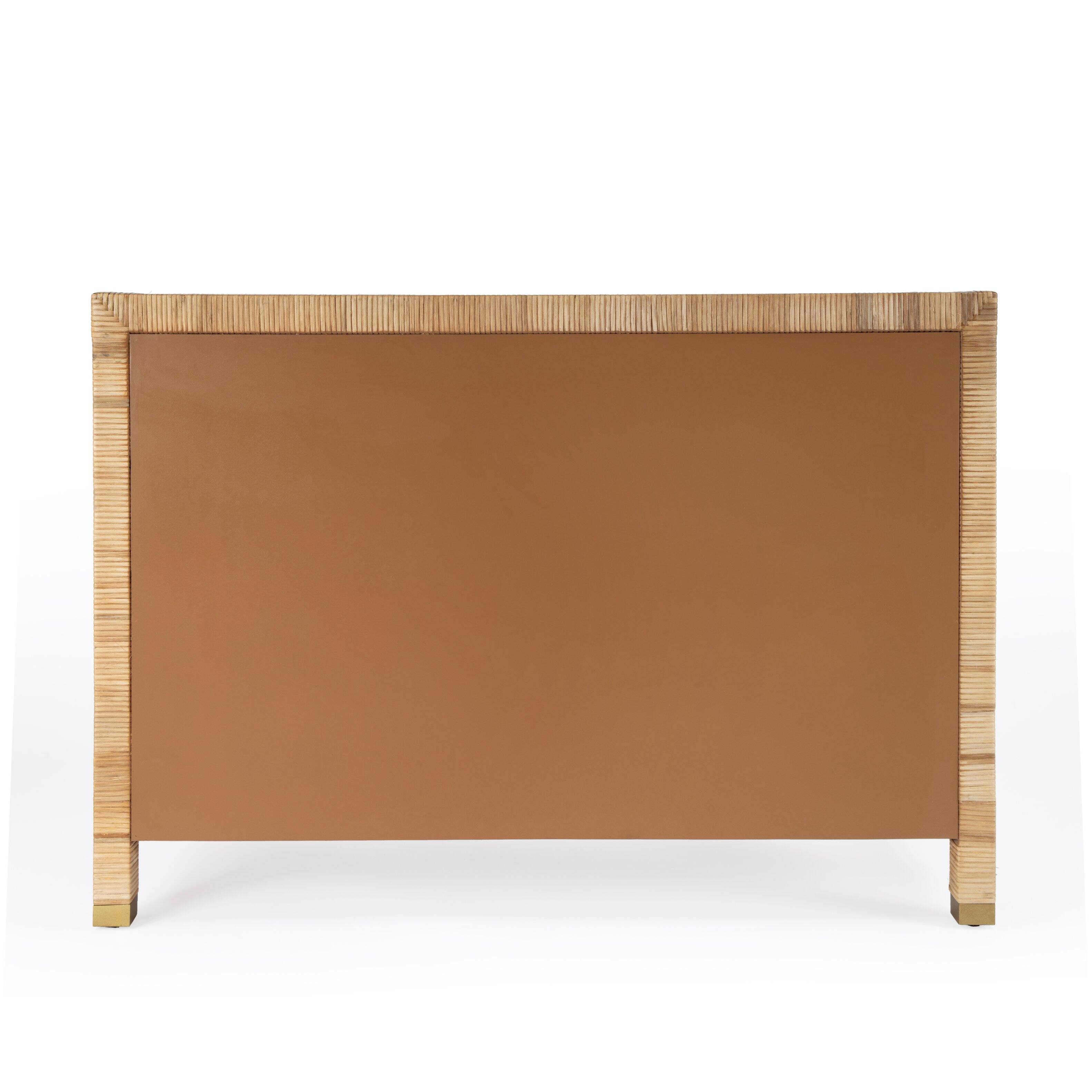 Alt View 5. Butler Specialty - Corfu 44 in. W Rectangular Rattan 6 Drawer Double Dresser - Natural and White.