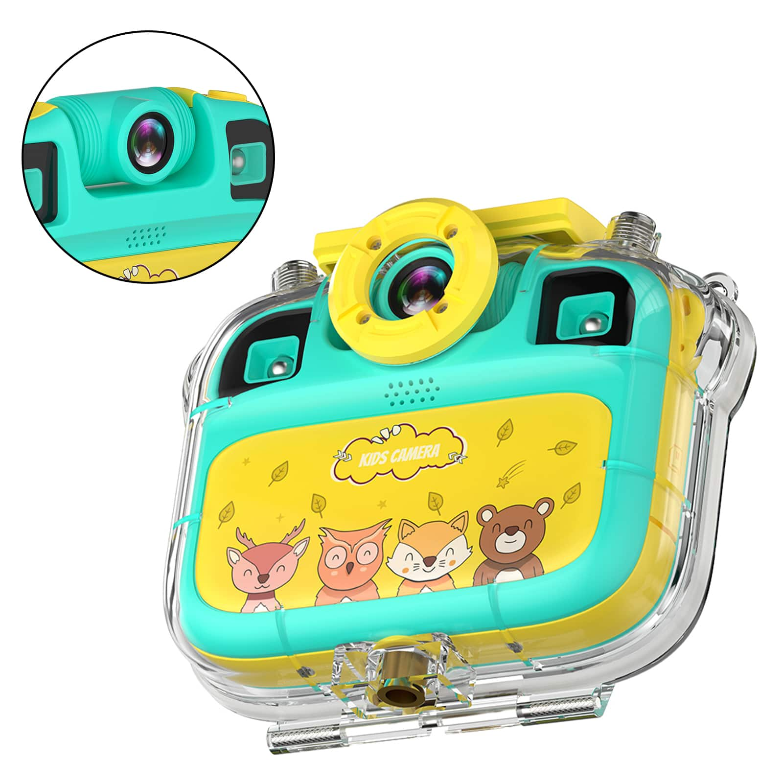 Contixo KC1 Kids' Splash-Proof Camera with Silicone Cover and Waterproof Case - Perfect for Capturing Adventures! - Green