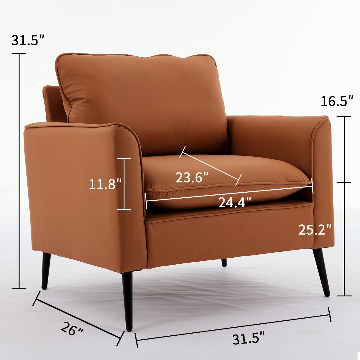 31.5"  
16.5"  
11.8"  
23.6"  
24.4"  
25.2"  
26"  
31.5"