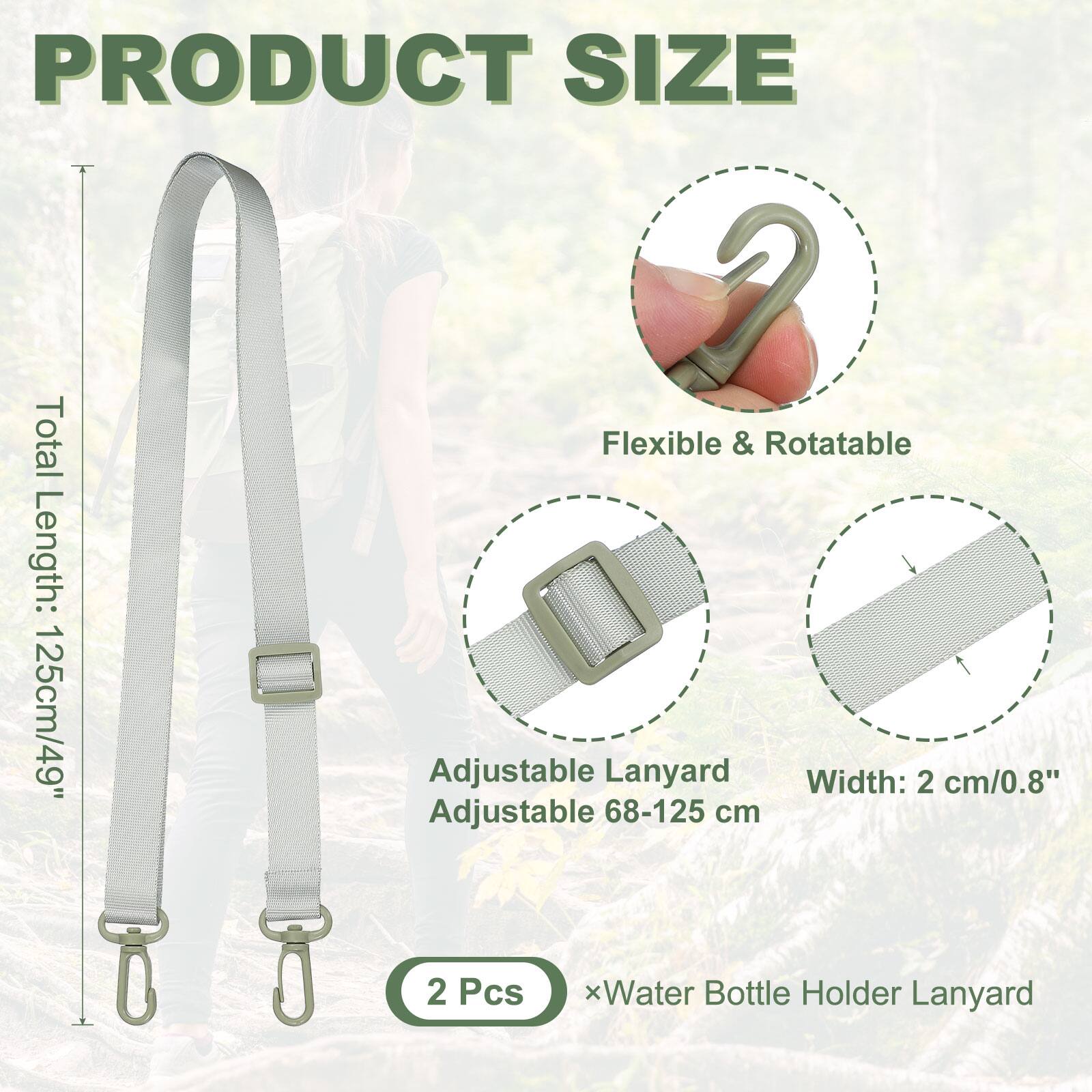 Unique Bargains Polyester Water Bottle Holder Lanyard, Adjustable Sling ...