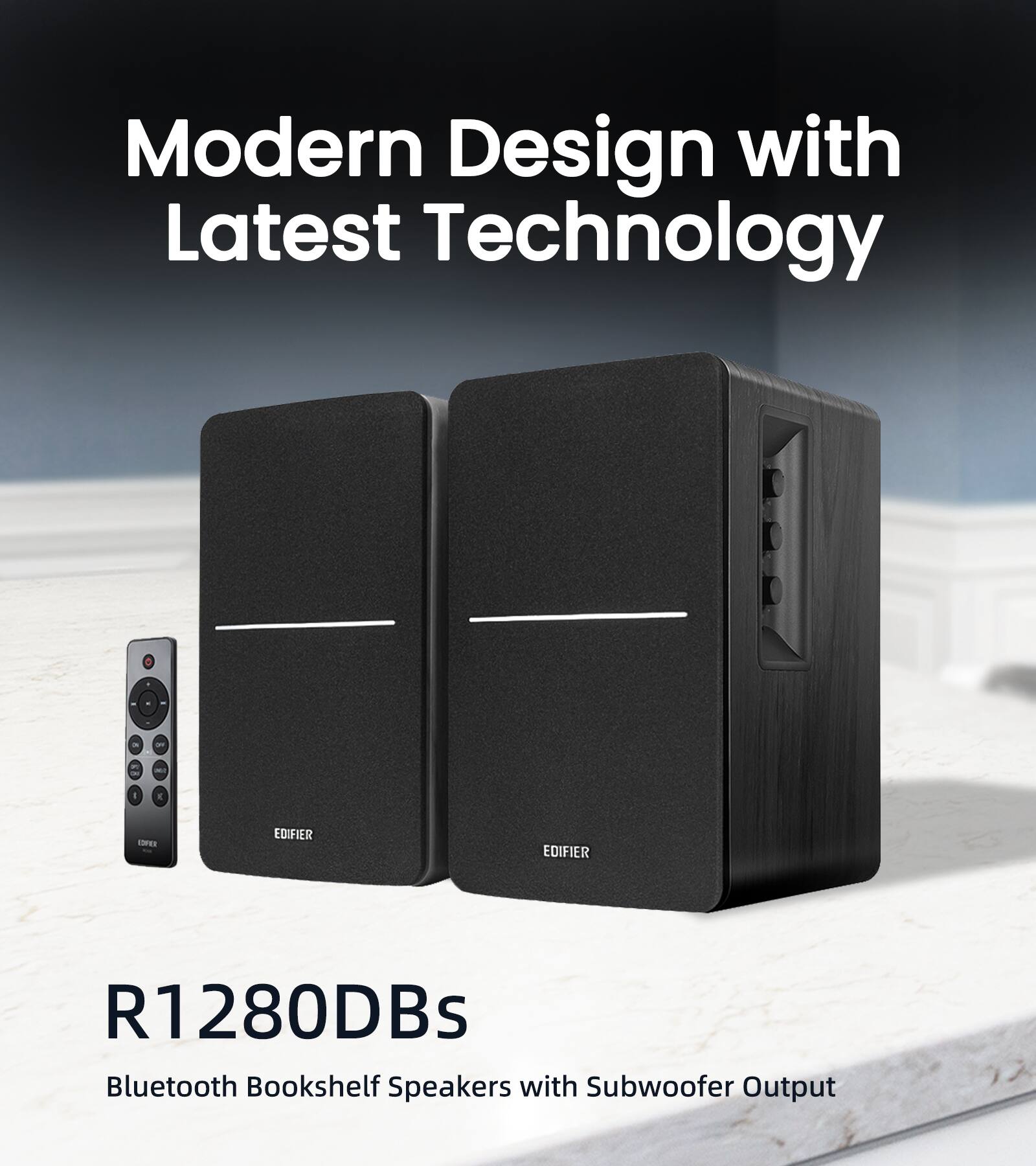 Modern Design with Latest Technology

1
E
EDIFER
EDIFIER
EDIFIER
R1280DBs Bluetooth Bookshelf Speakers with Subwoofer Output
