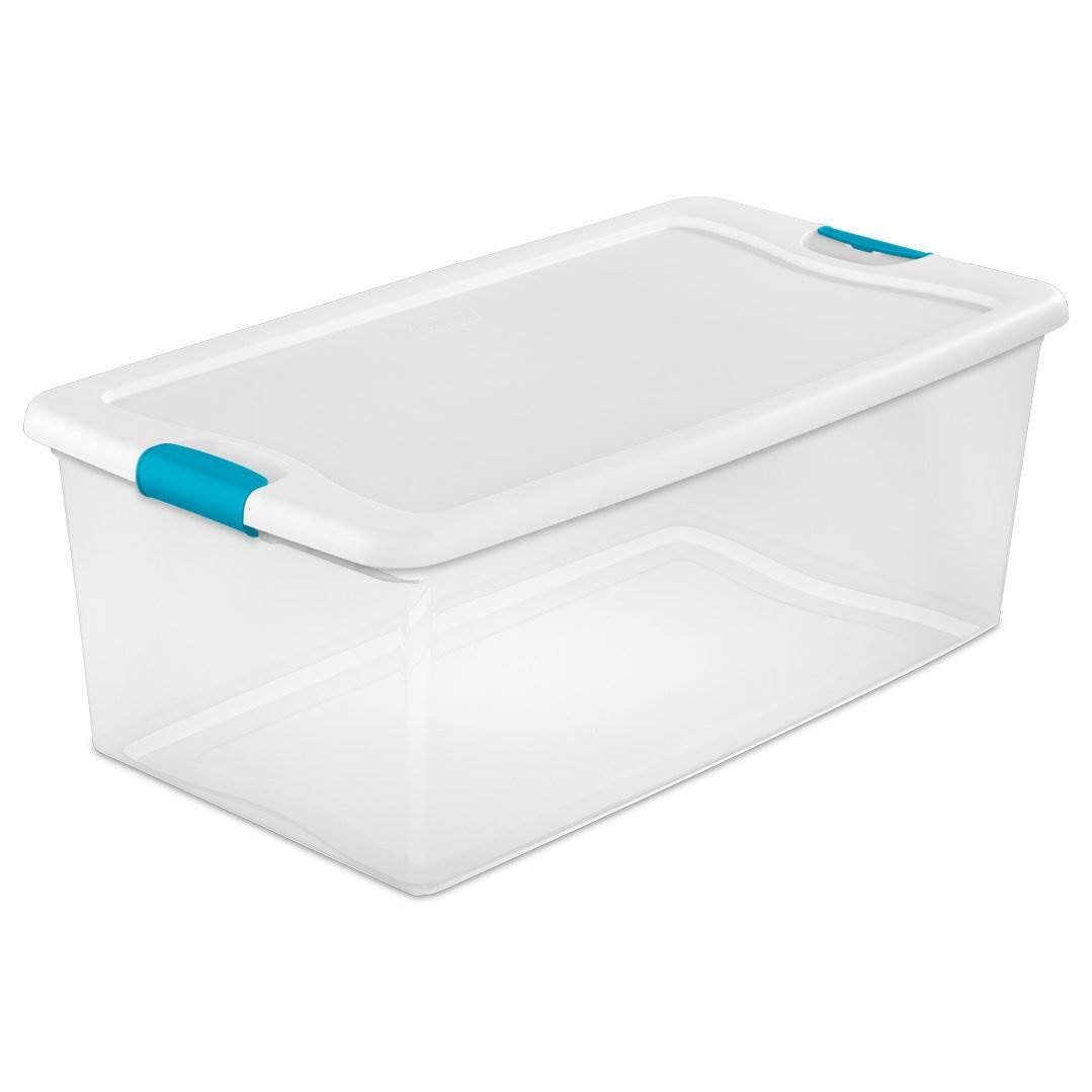 Alt View 1. Sterilite - Sterilite 106 Quart Latch Lid Tote, 4 Pack, and 66 Quart Latch Lid Tote, 6 Pack.