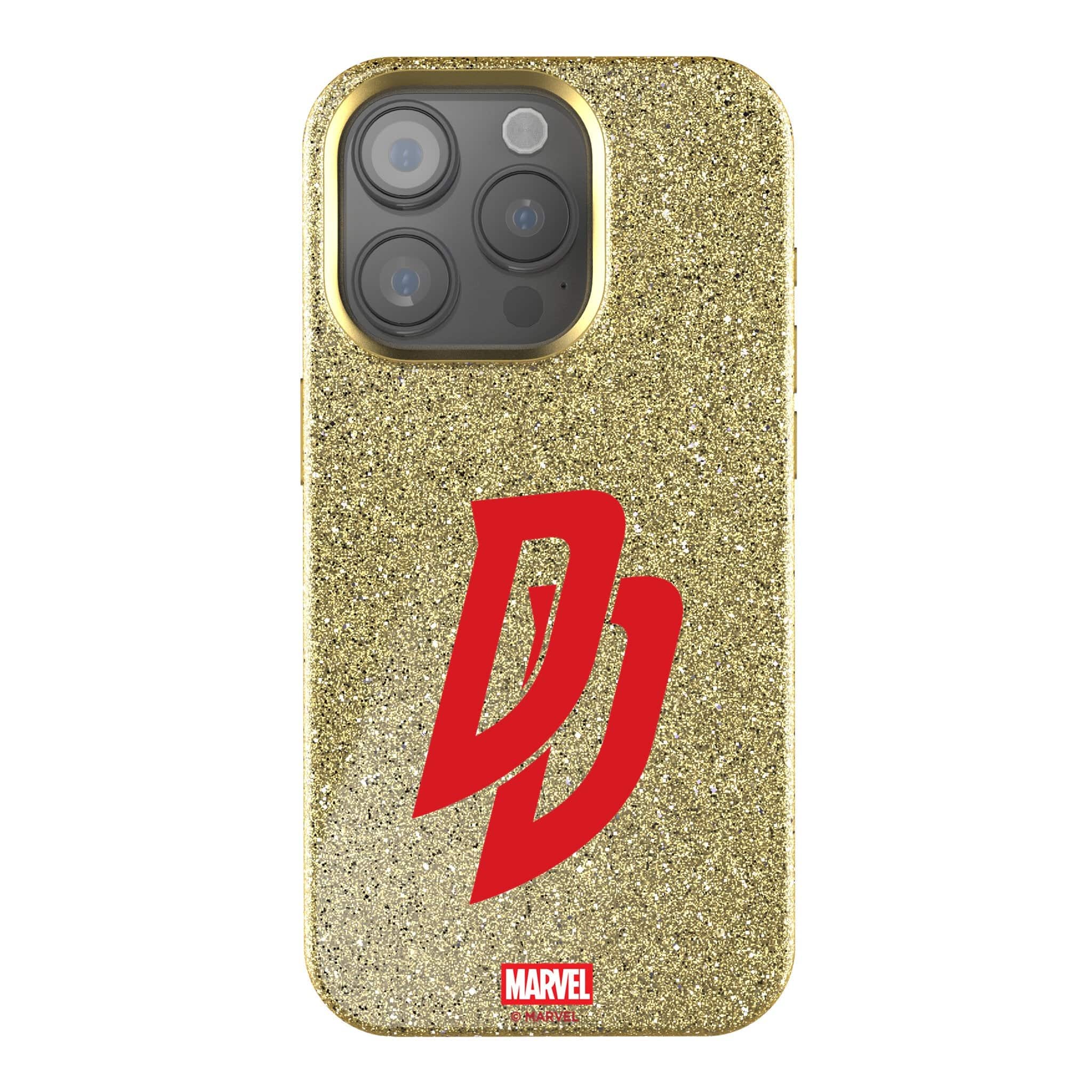 Keyscaper - Marvel Badge Gold Bling Phone Case - Apple iPhone 16 Plus - Daredevil 1