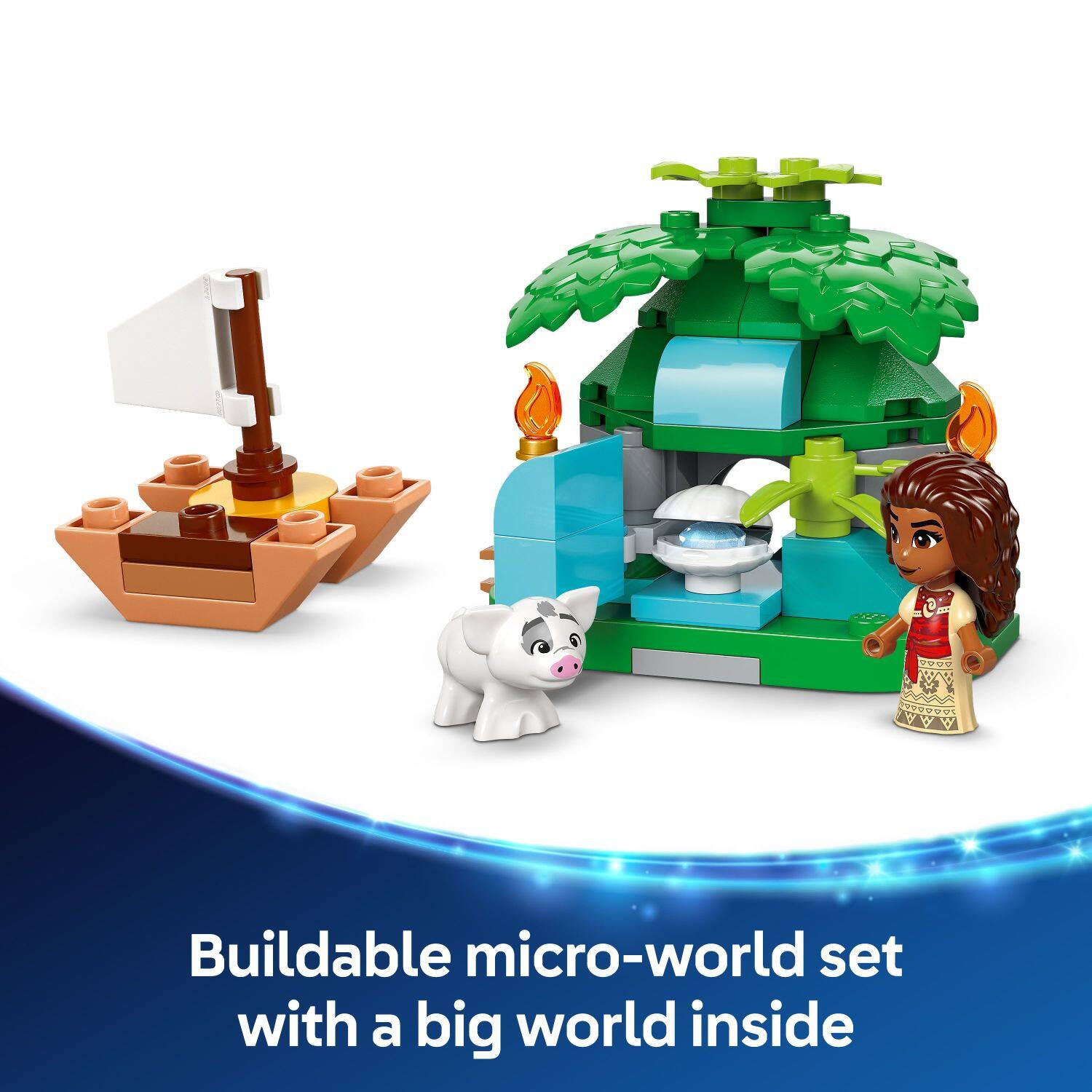 Buildable micro-world set with a big world inside.
