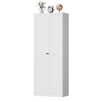 Front. Dexmalle - Dexmalle-72" Metal Freestanding Kitchen Storage Heavy-Duty Cabinet with Adjustable Shelves-White - White.