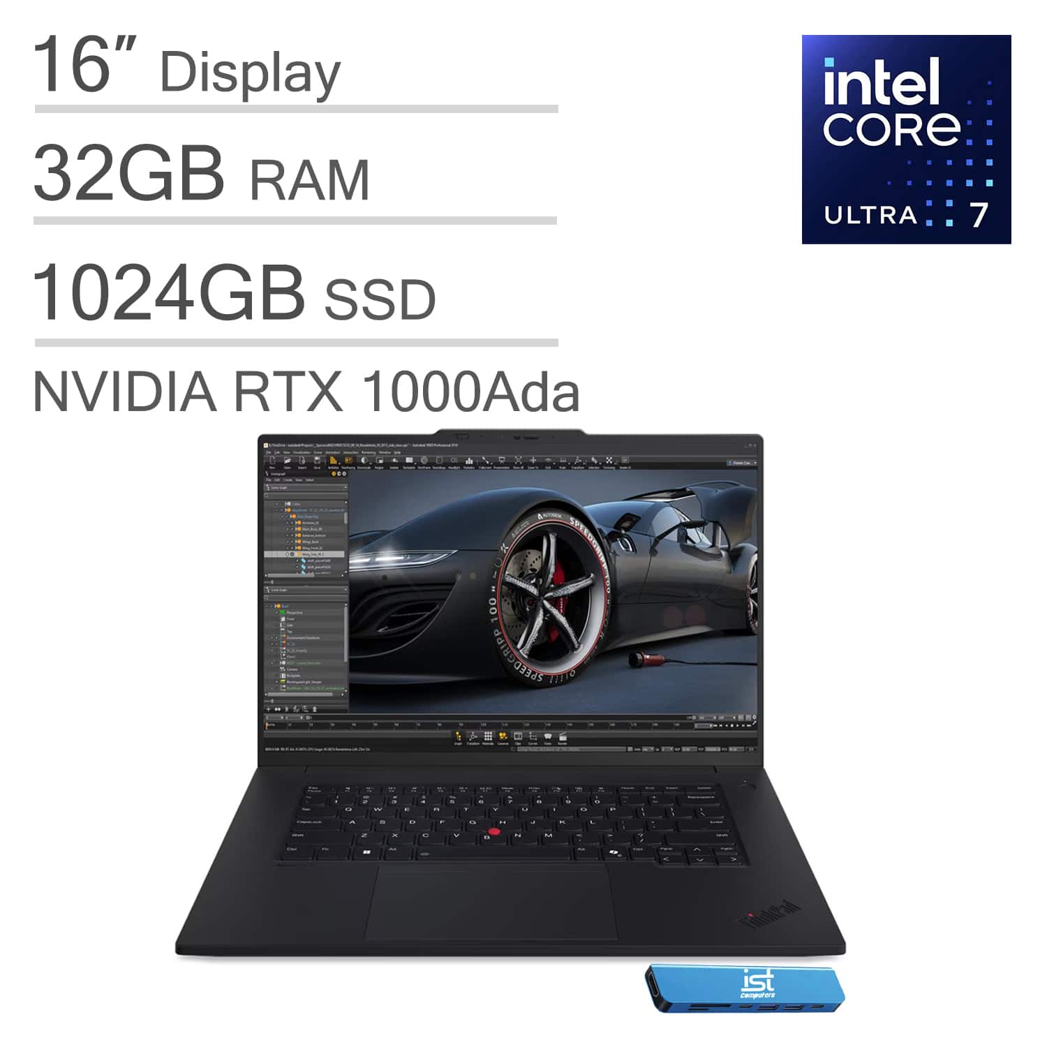 Lenovo - ThinkPad P1 Gen 7 16" WUXGA Workstation Laptop - Intel Core Ultra 7- RTX 1000Ada - 32GB RAM - 1TB SSD - Windows 11 Pro - Black