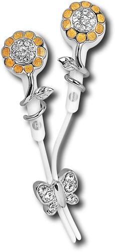 Front Standard. Altec Lansing - MUZX Series Earphones with Swarovski Crystal Accents - Yellow/Silver.