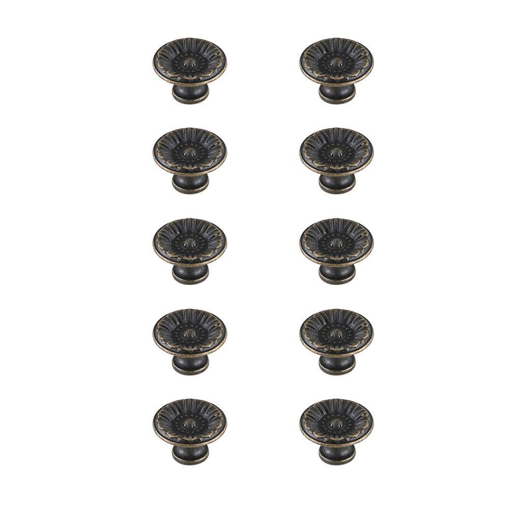 Alt View 2. Elegant Decor - Corio 1.1" Diameter Antique Bronze Mushroom Knob Multipack (Set of 10) - Antique Bronze.