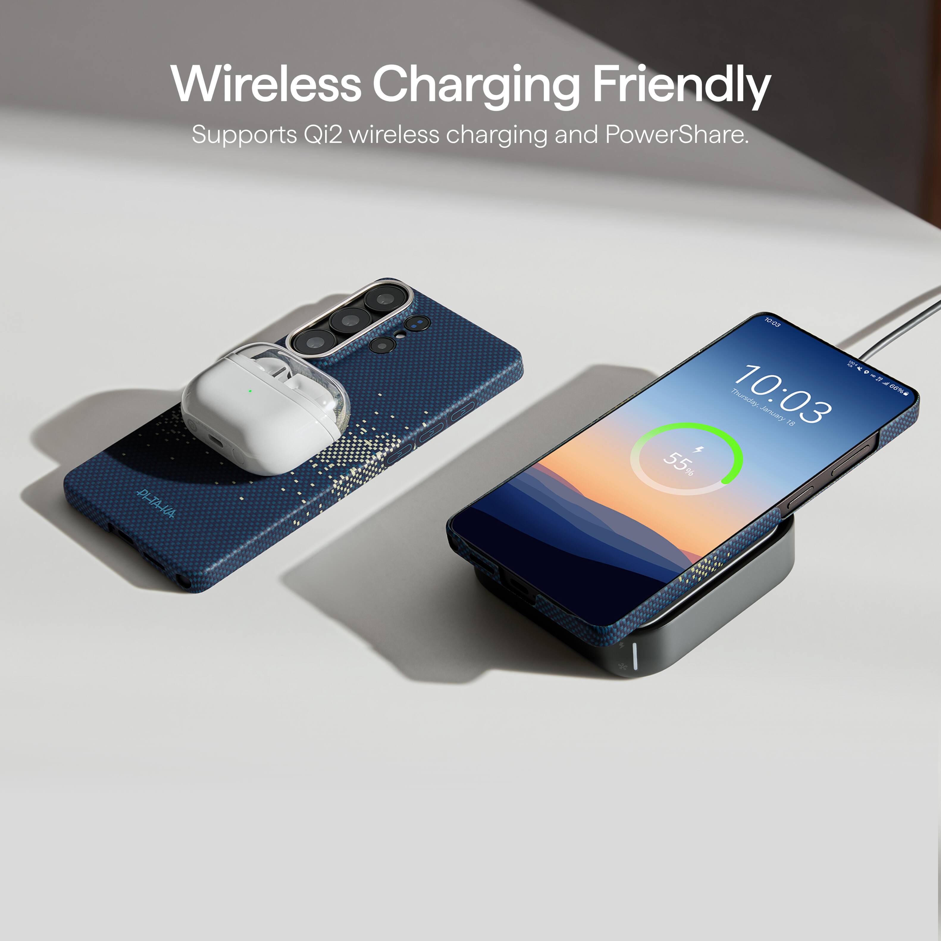 Wireless Charging Friendly  
Supports Qi2 wireless charging and PowerShare.