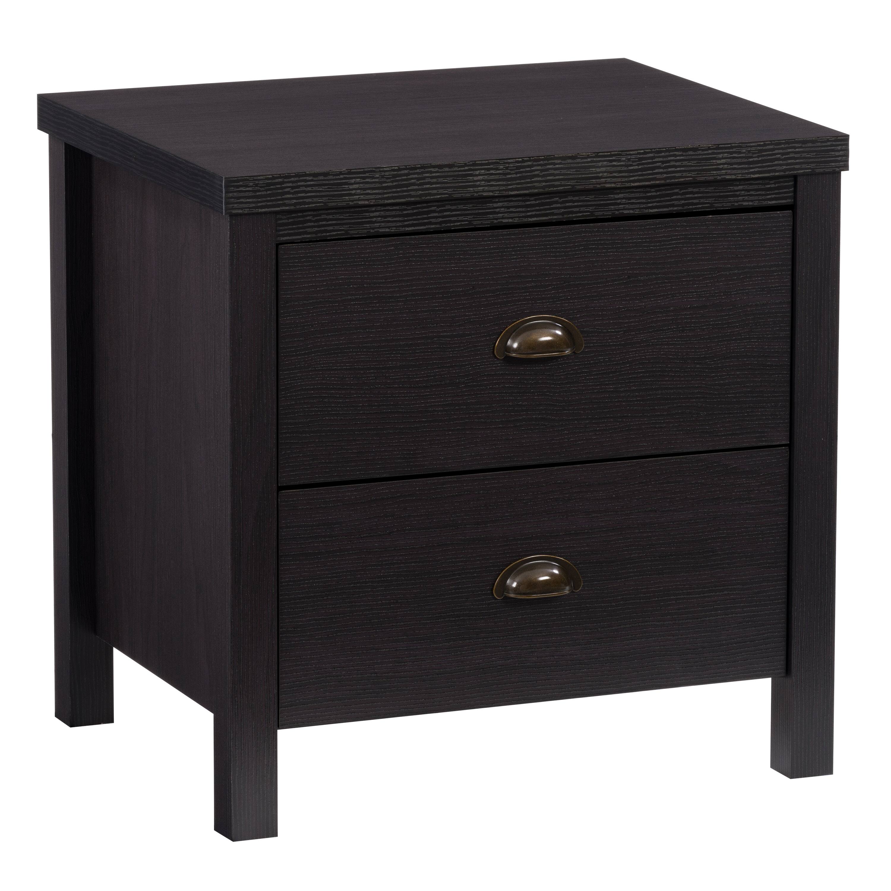 Angle. CorLiving - Boston 2-Drawer Night Stand - Brown.
