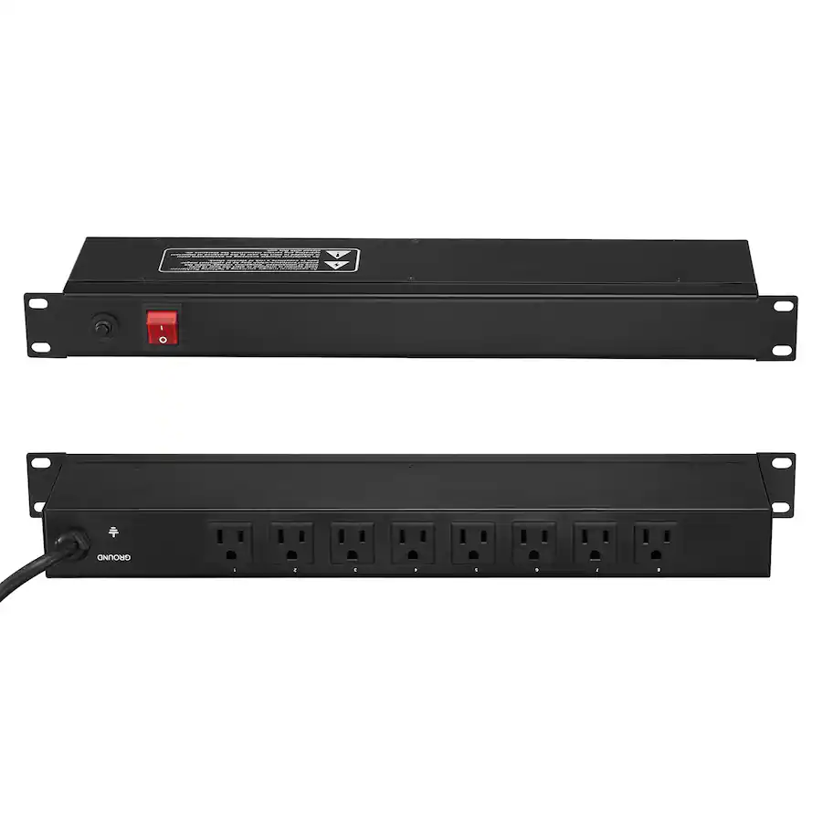 VEVOR 1U PDU, 8 Outlets, Rack Mount Power Strip Fits Standard 19 ...