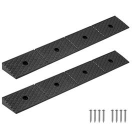 VEVOR - Rubber Curb Ramp, 33069 lbs Load Capacity, 2 Inches Rise Height Heavy Duty Rubber Threshold Ramp with Drainage Tank - Black