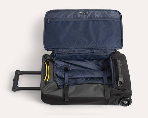 Alt View 2. Bagsmart - Faro 40L Rolling Duffle, Foldable Water-Resistant Carry-On with Compression Straps for Travel & Outdoor Trips - Steel.