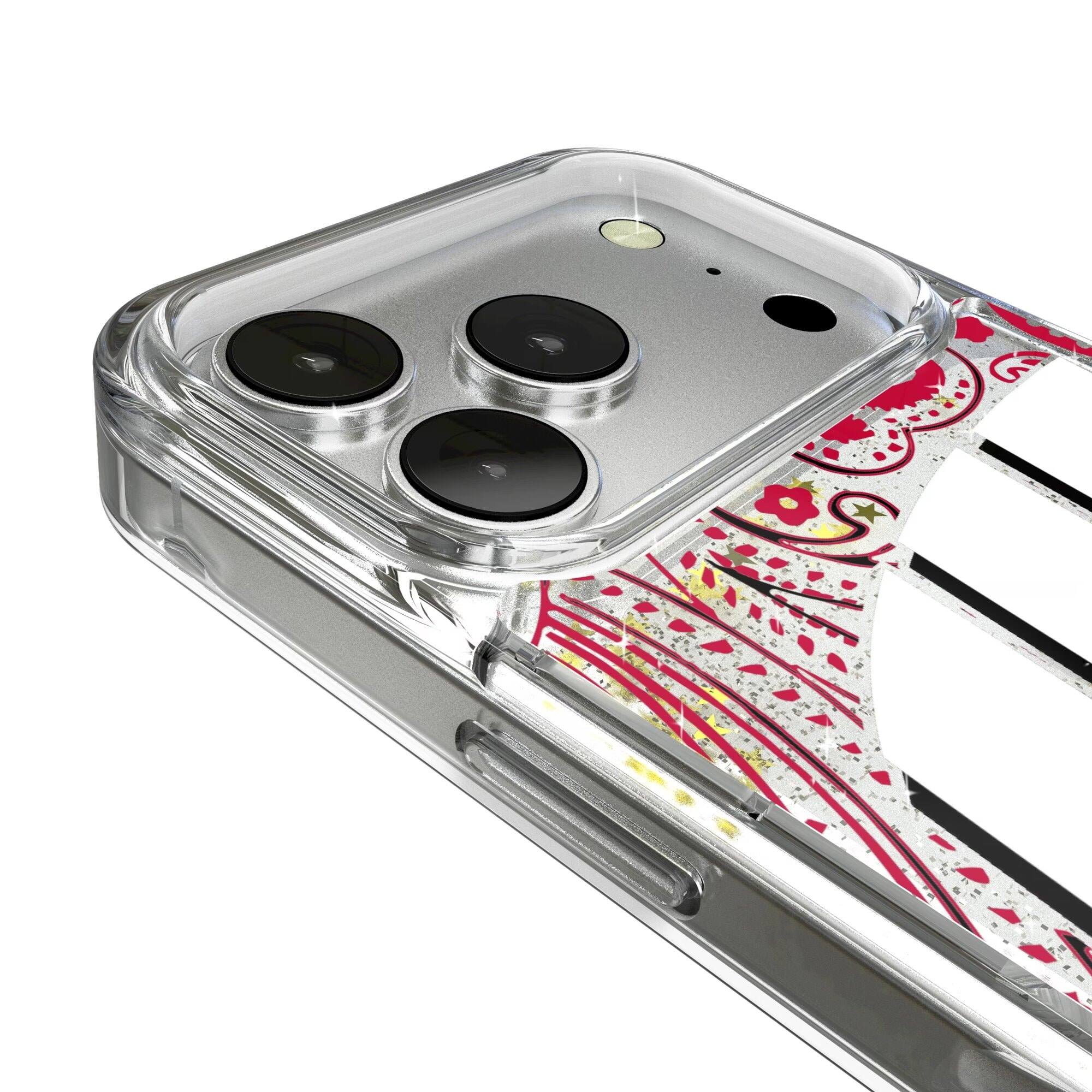 Alt View 2. Keyscaper - Wisconsin Badgers iPhone Glitter Paisley Design Case - 16 Pro - Multicolor.