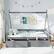 Back. Costway - Twin Size House Bed with Roof Safety Guardrail 2 Storage Drawers Wood Slat Support - Gray.