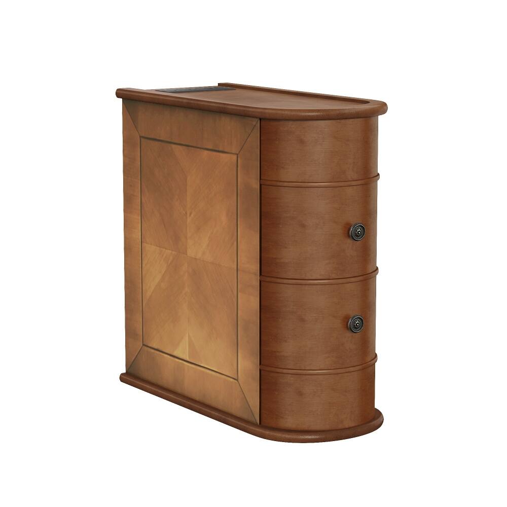 Alt View 2. Loheer - Loheer End Table with Charging Station Sofa Side Table Walnut - Walnut.